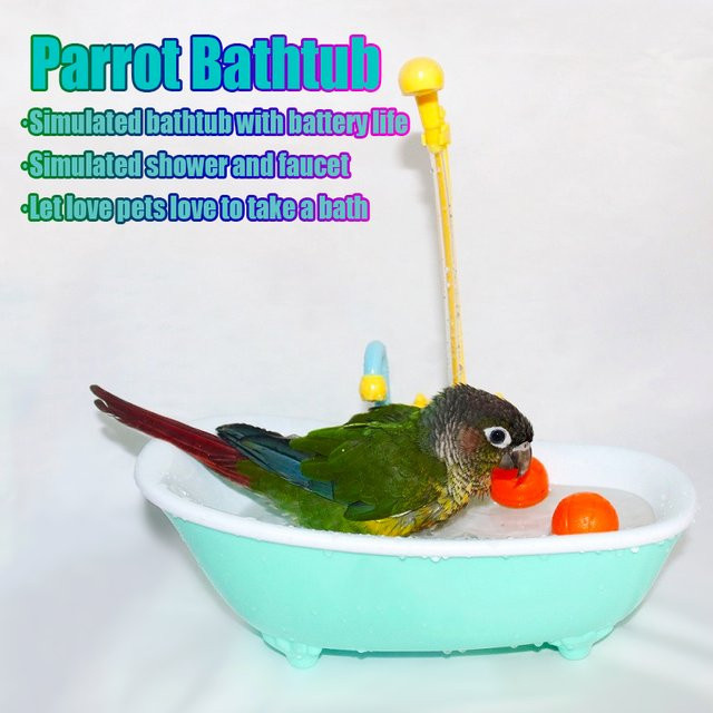 Findixpet Automatische Intelligente Vogelbadewanne aus Kunststoff für Sittiche in Blau und Pink - Bild 1