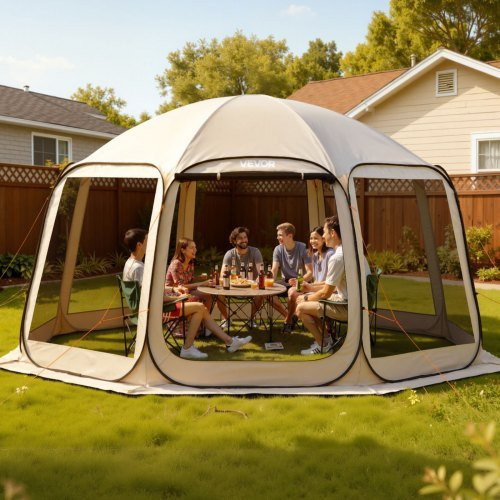 VEVOR Pop Up Partyzelt für 12–15 Personen, Beige, B/T/H: 457,2 x 425,0 x 245,0 cm - Bild 2