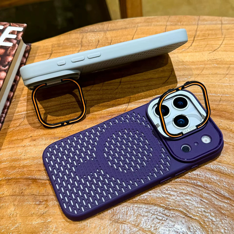 EIENACOCO Magnetische Handyhülle mit Wärmeableitender Linsenhalterung für iPhone 12 bis iPhone 18 Pro Max in Orange - Bild 4