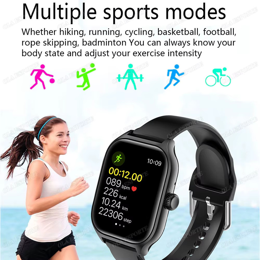 Ola Esporte Smartwatch HT30 mit 2,01 Zoll HD-Display, Bluetooth-Anruf, GPS-Tracking und Gesundheitsmonitor, Gold, Unisex - Bild 6
