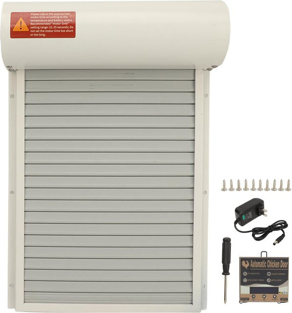 Aimo Automatische Hühnerhaustür mit LED-Display und manuellem Modus in Weiß - Bild 1