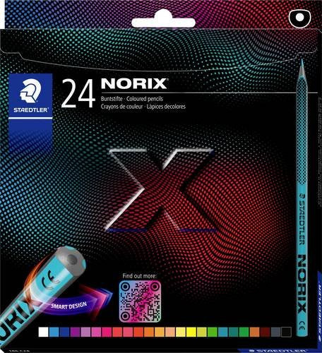 Staedtler Norix Buntstifte Set, 24 farbsortierte Holzstifte mit pigmentierter Mine - Bild 1