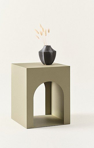 Jotex Beistelltisch RUDY PETS aus Metall in Grün und Beige mit mattem Finish - Bild 1