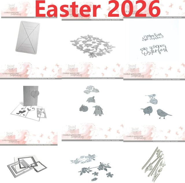 Charlie & Paulchen Rammer 2026 Stanzform für Scrapbook und DIY-Grußkarten in Silber - Bild 1