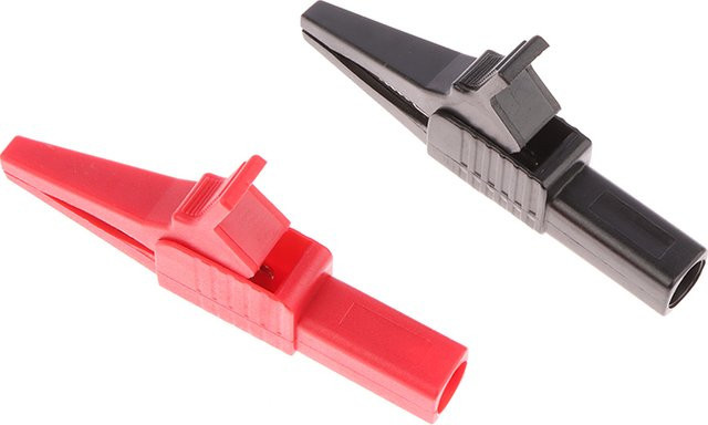 JETTING Messleitung mit Krokodilklemmen Set, 1 Paar in Rot und Schwarz, CATIII 1000 V 32 A, vollisolierte Kupfer-Krokodilklemmen für Megger - Bild 1
