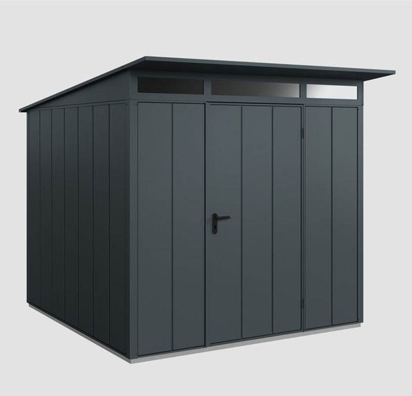 Ecostar Gerätehaus Elegant-P aus Metall in Grau mit B/H/T: 238 x 232,3 x 238 cm - Bild 4