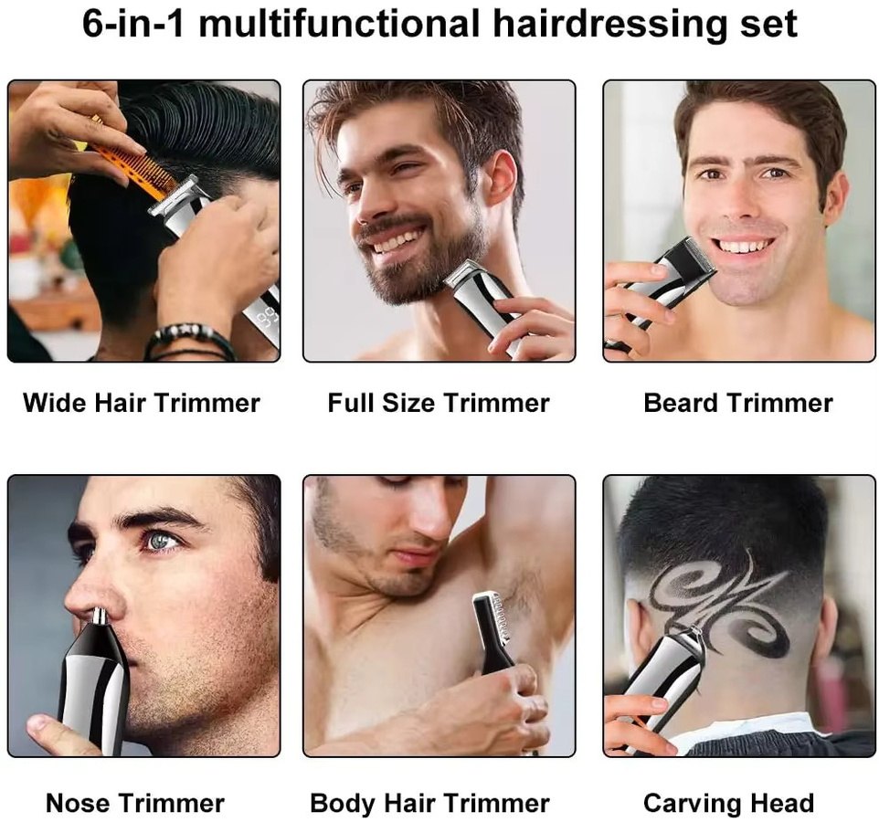 Kemei KM-5898 All-in-One-Haarschneider für Herren, Schwarz - Bild 6