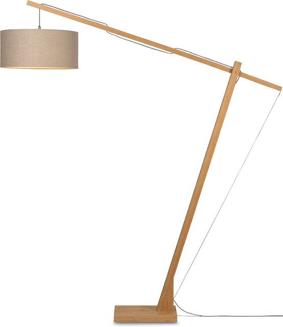 Good&Mojo Mont Blanc F Stehleuchte aus Bambus und Leinen in Braun und Beige - Bild 1