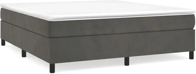 vidaXL Boxspringbett aus Samt in Dunkelgrau, B/T/H: 200 x 200 x 35 cm - Bild 1