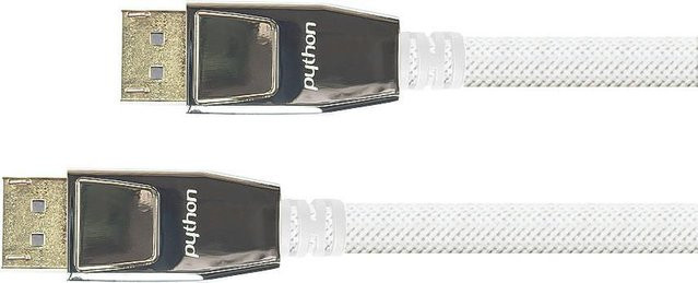 PYTHON Series DisplayPort 1.2 Anschlusskabel in Weiß mit Nylongeflecht, 4K/UHD @60Hz, 10 m - Bild 1