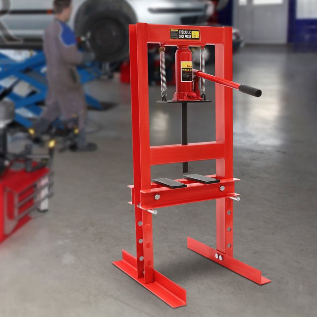 CNCEST Hydraulische Ladenpresse 6 Tonnen mit H-Rahmen und Pressplatten für Werkstatt und Garage - Bild 1