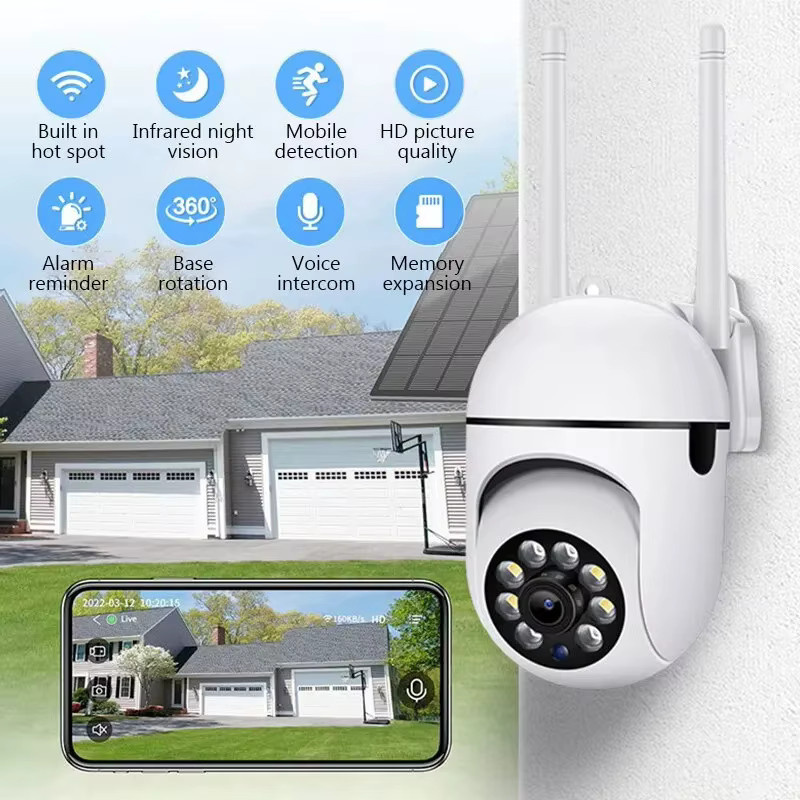 Drahtlose 3MP WiFi PTZ Überwachungskamera mit Nachtsicht und Personen-Tracking in Weiß - Bild 3