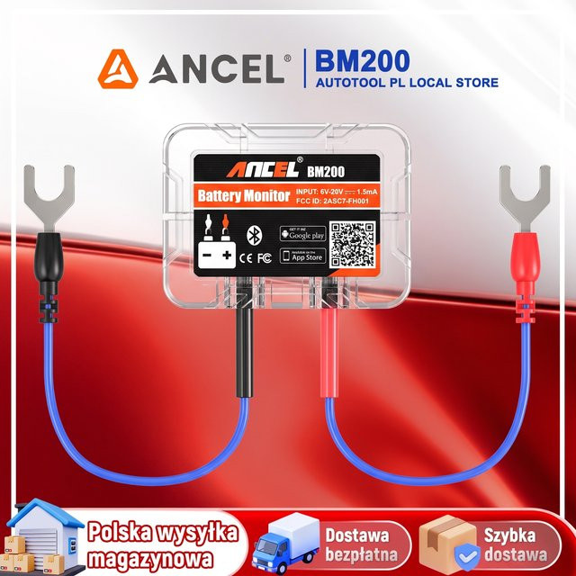 ANCEL BM200 Kabelloser 12V Batterie-Monitor mit Bluetooth 4.2 zur Überwachung des Batteriezustands für Android und iOS - Bild 1