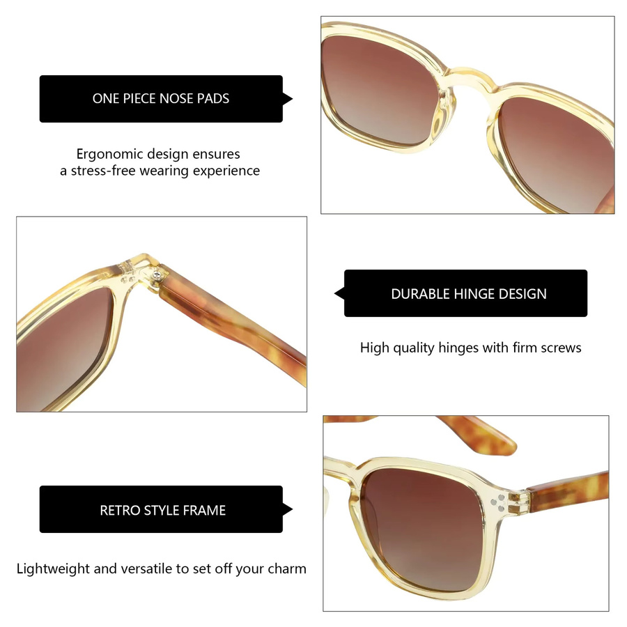 BLUEMOKY Sonnenbrille, Unisex, Vollrand, quadratisch, braun, polarisiert - Bild 3