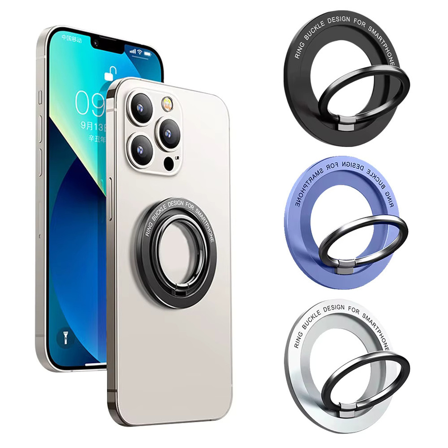 WSSHE Magnetische 360 Grad Handyhalterung mit Ring und MagSafe Unterstützung für kabelloses Laden in Silber - Bild 2