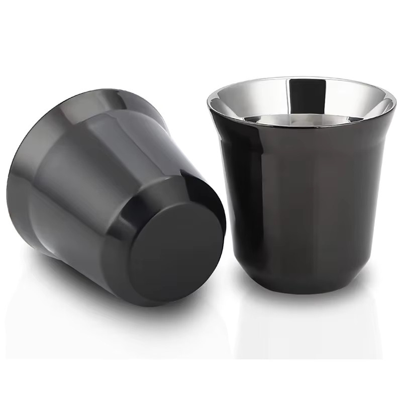 JYN Espresso Tasse aus doppelwandigem 304 Edelstahl, 80 ml, Silber oder Schwarz - Bild 4