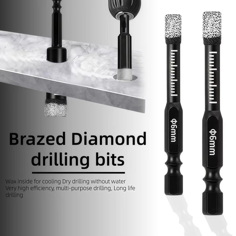RSMXYO 10er Set Diamant-Sechskantbohrer 6 mm für Keramik, Fliesen, Marmor und Glas - Bild 4