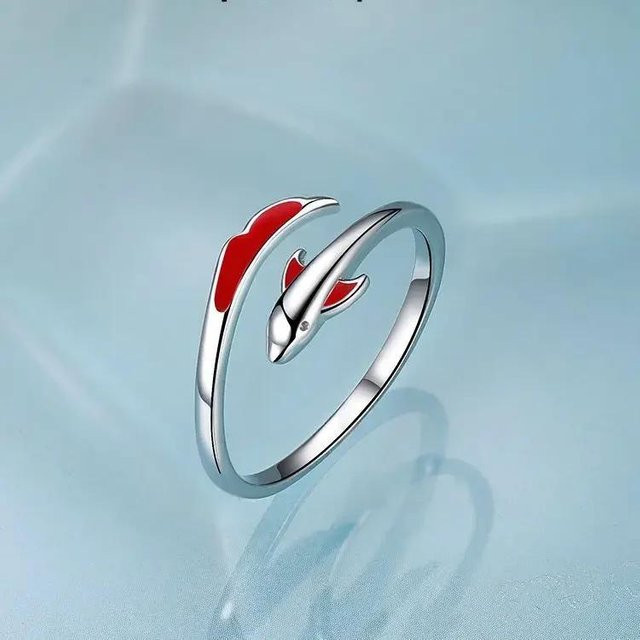 YULIN Ring 925 Silber, Delfin, Damen, verstellbar - Bild 1