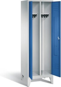 C+P Spind Classic mit Türen, Korpus Lichtgrau und Front Enzianblau, H x B x T: 185 x 61 x 50 cm - Bild 1