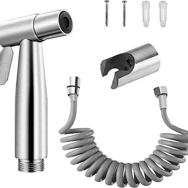 DQOK Handgehaltenes Bidet-Sprühset aus Edelstahl in Silber mit Selbstreinigungsfunktion und Anti-Kalk-Funktion - Bild 1