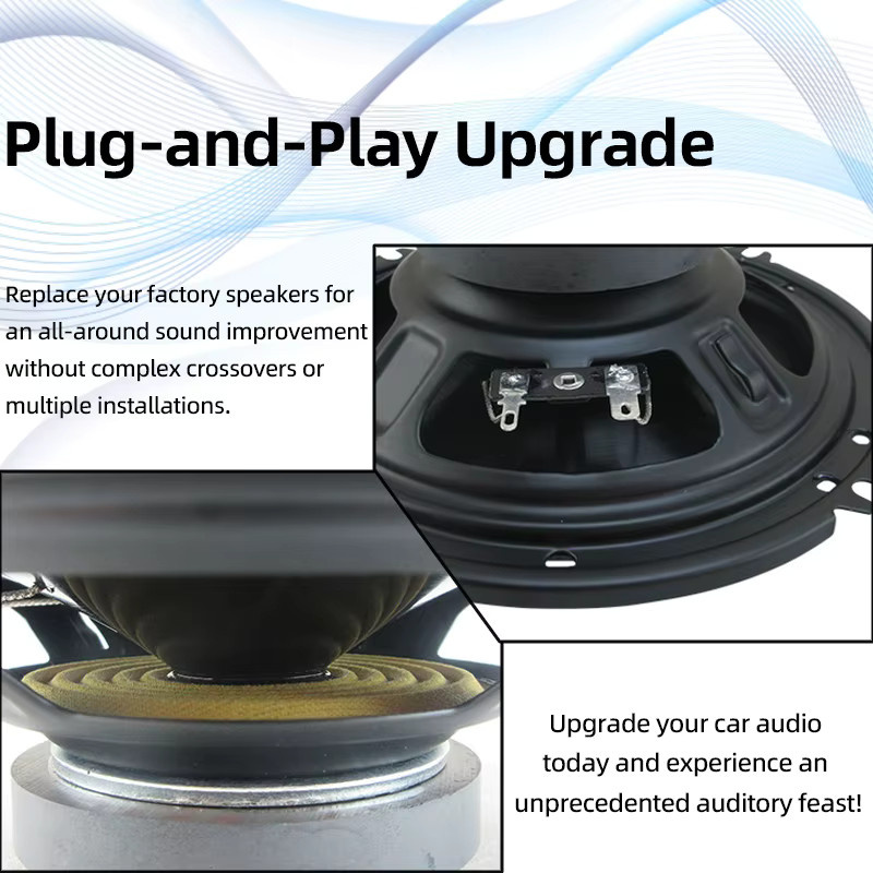 Q-PERTORS 2er-Set Koaxial-Autolautsprecher 6 Zoll 550W HiFi Full-Range Subwoofer in Schwarz - Bild 2