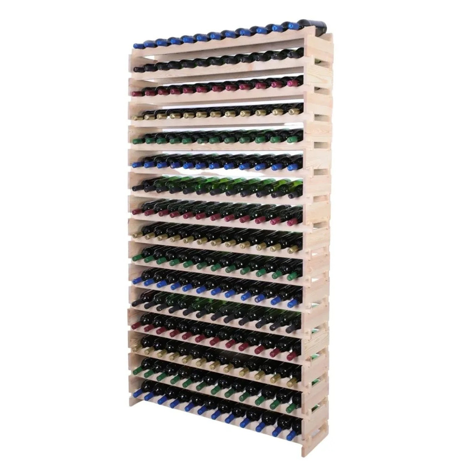 PROREGAL Weinregal VINOTECA FLEX aus massivem Kiefernholz, Natur unbehandelt, braun, H x B x T: 219 x 123 x 28 cm - Bild 2