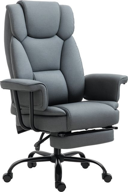 Vinsetto Ergonomischer Bürostuhl mit Liegefunktion und Kopfstütze, Grau - Bild 1