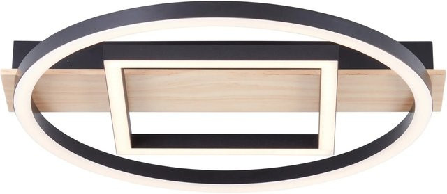 Brilliant LED-Deckenleuchte Maureen Schwarz-Holz B/B: 37 x 37 cm - Bild 1