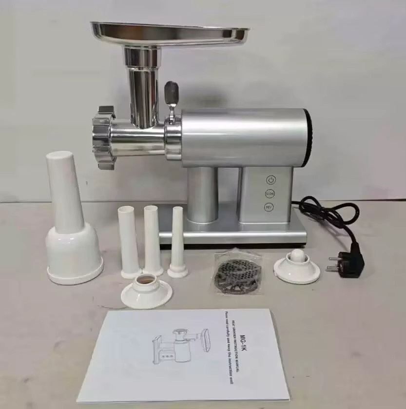 Elektrischer Fleischwolf von SUSWEETLIFE aus Edelstahl mit Wurstfüller, 2000 W, Silber/Grau - Bild 2