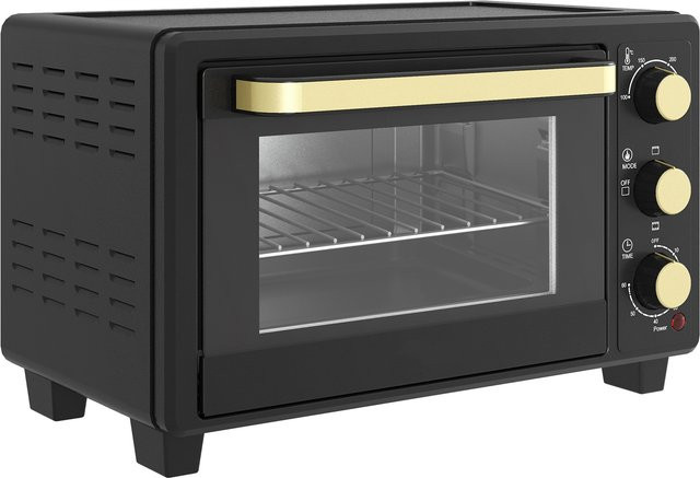 HOMCOM Minibackofen 16 L Schwarz mit Grillfunktion, 1400W und Timer - Bild 1