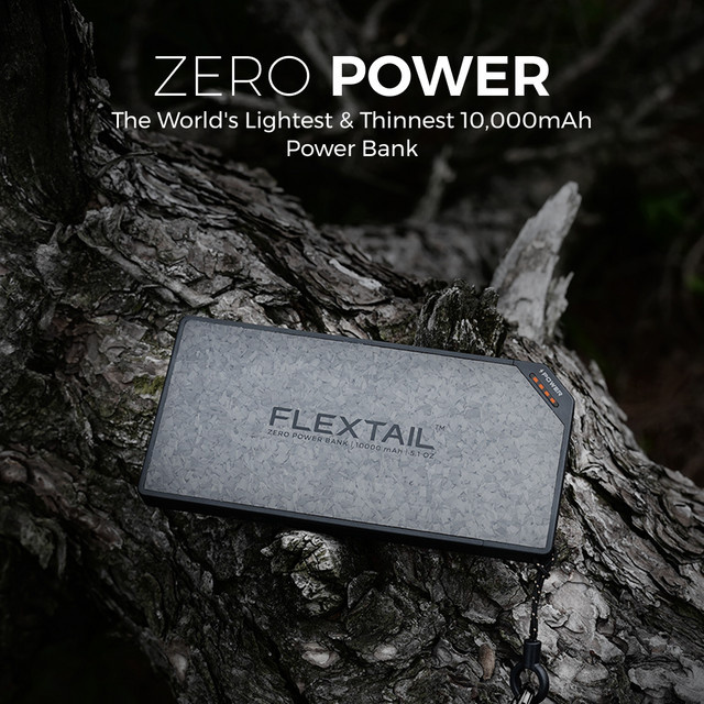 FLEXTAIL ZERO POWER Powerbank mit 10000 mAh und Dual-USB-C-Anschluss in Schwarz mit Kohlefasergehäuse - Bild 1