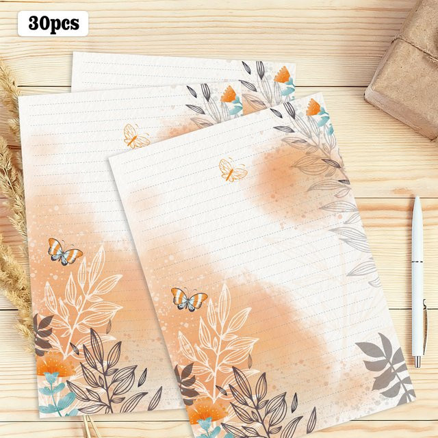 Butterfly Whispers Schreibpapier B5 in Orange Light, liniert, 30 Blatt - Bild 1