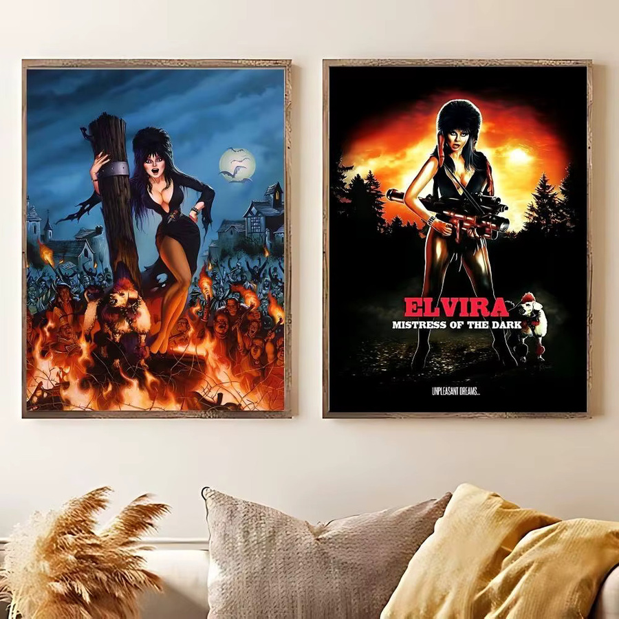 Elvira, Herrin des Dunkels Leinwandposter als moderne Wanddekoration für dein Wohnzimmer oder Schlafzimmer, mehrfarbig - Bild 5