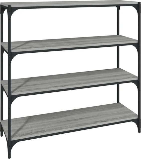 vidaXL Bücherregal in Grau Sonoma aus Holzwerkstoff und Stahl im Industrie-Stil, B/T/H: 100 x 33 x 100 cm - Bild 1