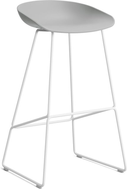 HAY About A Stool AAS 38 Hocker in Grau mit Stahlgestell und Polypropylen-Sitzschale - Bild 1