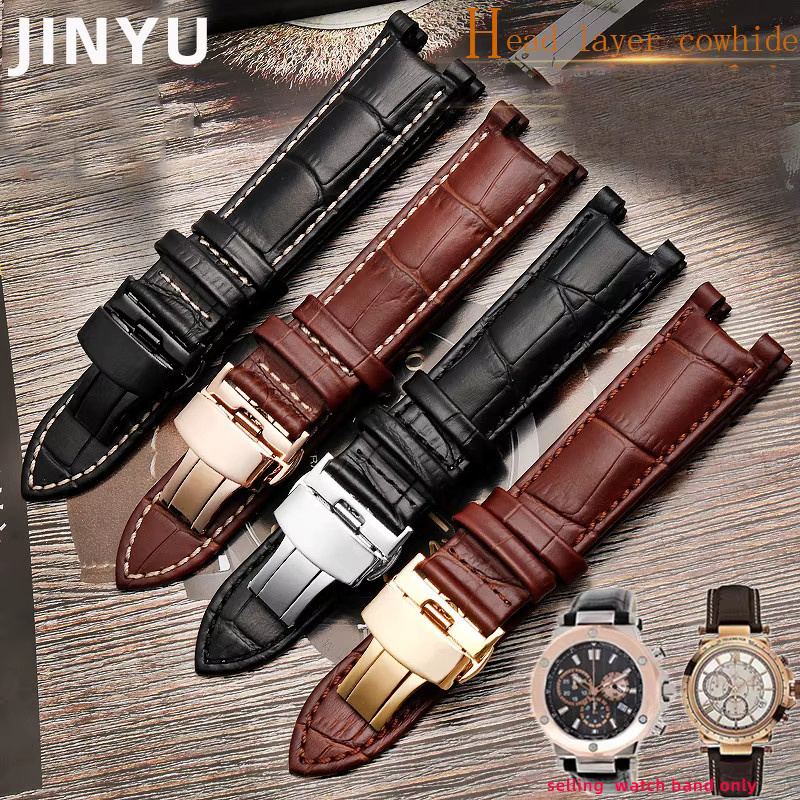 Beltup Uhrenarmband Leder, Edelstahl, Schwarz, Unisex - Bild 2