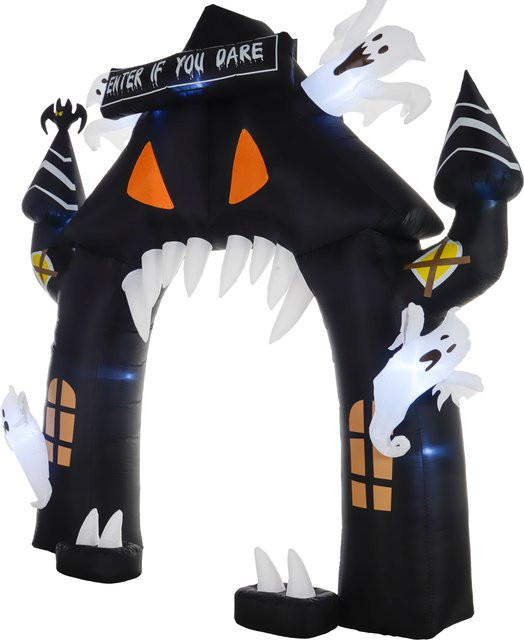 Outsunny Halloween aufblasbarer Bogen mit LED-Beleuchtung in Schwarz-Weiß für Innen- und Außenbereiche - Bild 1