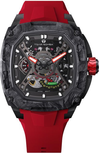 Tsar Bomba Herrenuhr Automatik, Edelstahl, 46 mm, Schwarz, 5 ATM - Bild 1