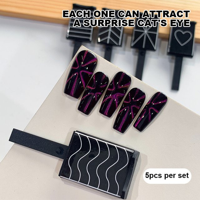 KANIU Magnetische Nagelplatten, 5 Stück, Quadratisch, Multi-Muster - Bild 1