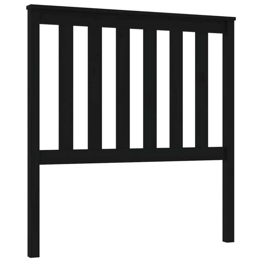 vidaXL Kopfteil aus Kiefer-Massivholz in Schwarz mit Lattendesign, B/T/H: 96 x 6 x 101 cm - Bild 2