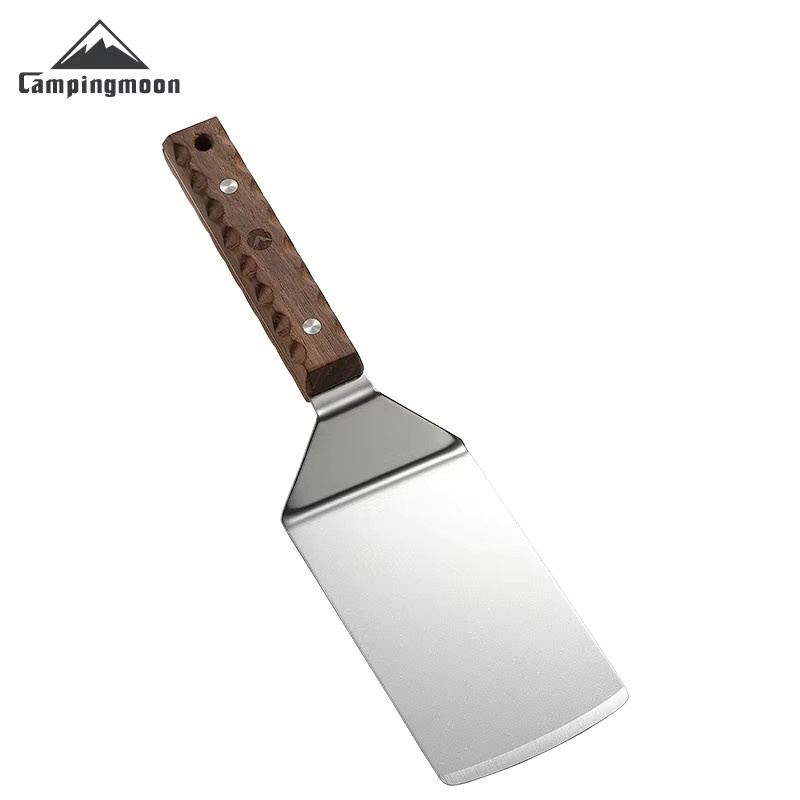 CAMPINGMOON MS-29 Steakspatel für Outdoor-Camping aus 304 Edelstahl mit Massivholzgriff in Silber und Braun - Bild 6