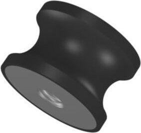 Gummi-Metall-Puffer Typ C D10 x H10 mm M4 NR57 in Schwarz aus Stahl - Bild 1
