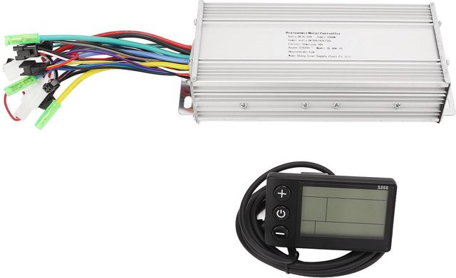 Igeteck Elektrofahrrad Controller-Kit mit 1000W bürstlosem Motor, intelligentem Controller, wasserdichtem LCD-Display und Aluminiumlegierung in Weiß/Silber - Bild 1