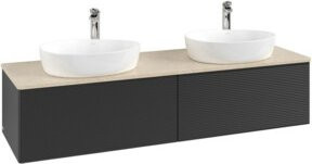V&B Waschtischunterschrank Antao mit Frontstruktur und Beleuchtung, Blau lackiert, B: 160 cm, T: 50 cm - Bild 1