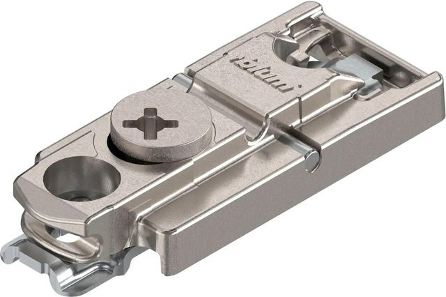 Blum Exzenter-Montageplatte Clip Gerade in Zink mit Schrauben und Distanz 0 mm, Farbe Silber - Bild 1