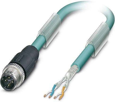 Phoenix Contact 1569391 Sensor-Aktor-Datensteckverbinder M12 Stecker gerade, 4-polig, blau/mehrfarbig, Kabellänge: 2,00 m - Bild 1