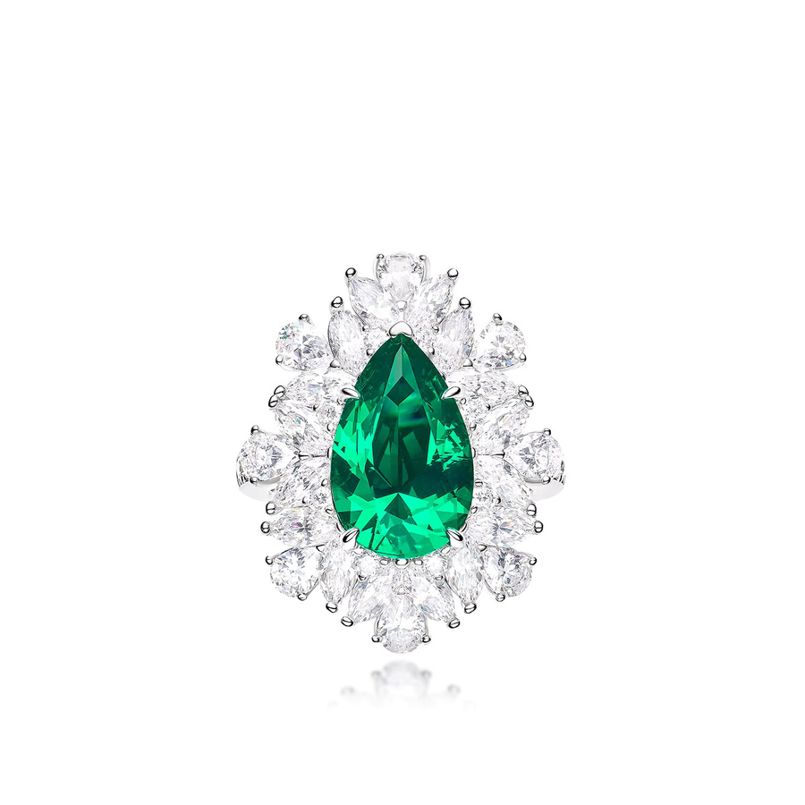 CUMEE Ring, Silber vergoldet, Smaragd, Damen - Bild 4