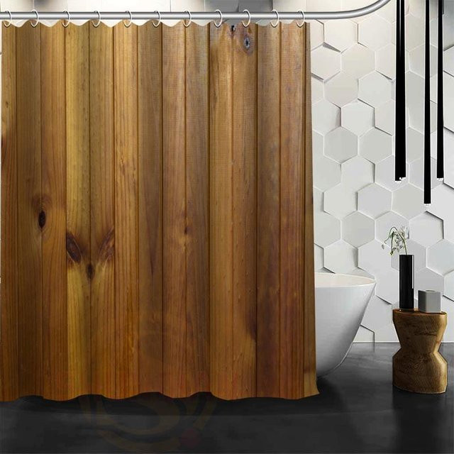 Wasserfester Duschvorhang von Baifenbai Home Furnishing mit Motiv Der alte Wald in Braun, Material Polyester, B x H: 90 x 180 cm - Bild 1