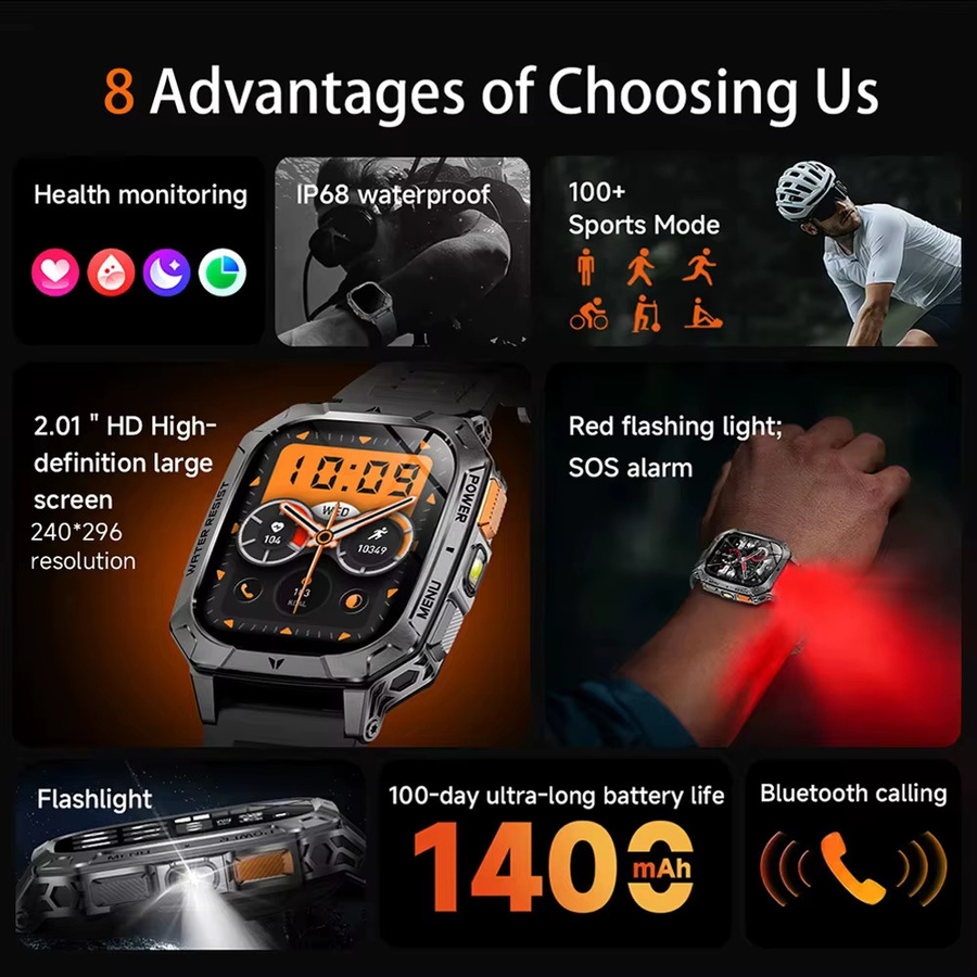BOALZETD Smartwatch, Schwarz, GPS, Herren - Bild 2