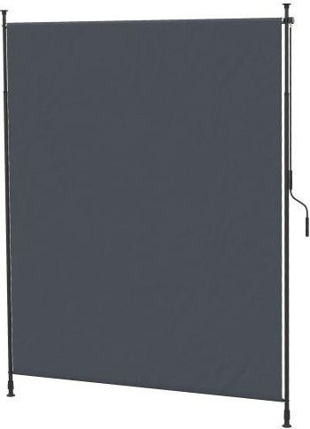 MUVOE Seitenmarkise aus grauem Polyester mit Aluminiumstruktur, B: 200 cm, H: 215–305 cm - Bild 1